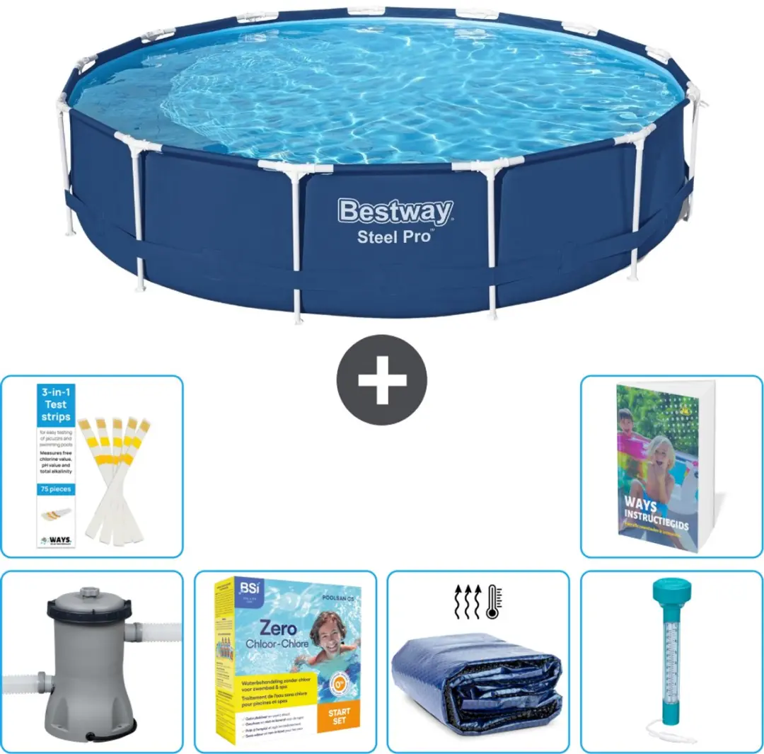 Bestway Steel Pro Zwembad 396x84cm Blauw