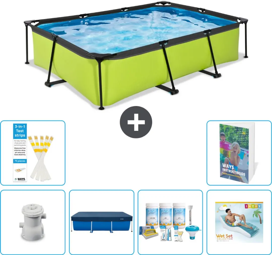 EXIT Toys Lime Frame Zwembad 300x200x65cm