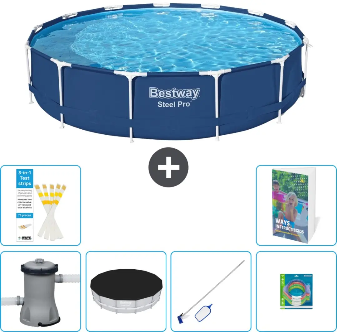 Bestway Steel Pro Zwembad 396x84cm Blauw