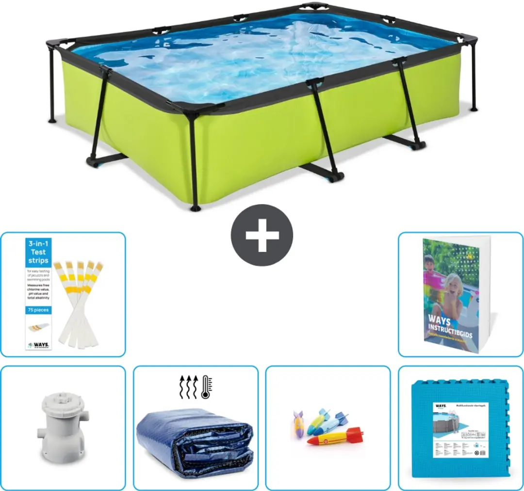 EXIT Toys Lime Frame Zwembad 300x200x65cm