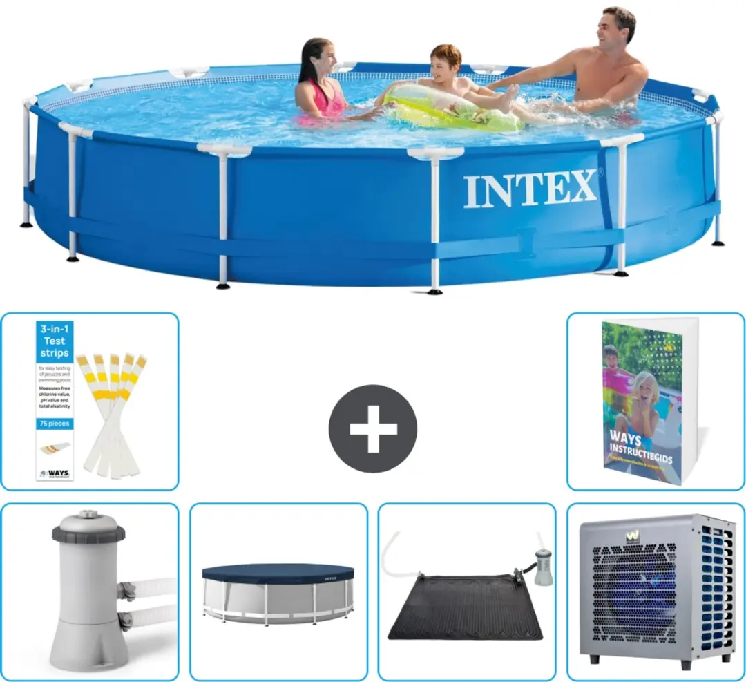 Intex 28212GN-Blauw Rond Frame Zwembad 366x76cm