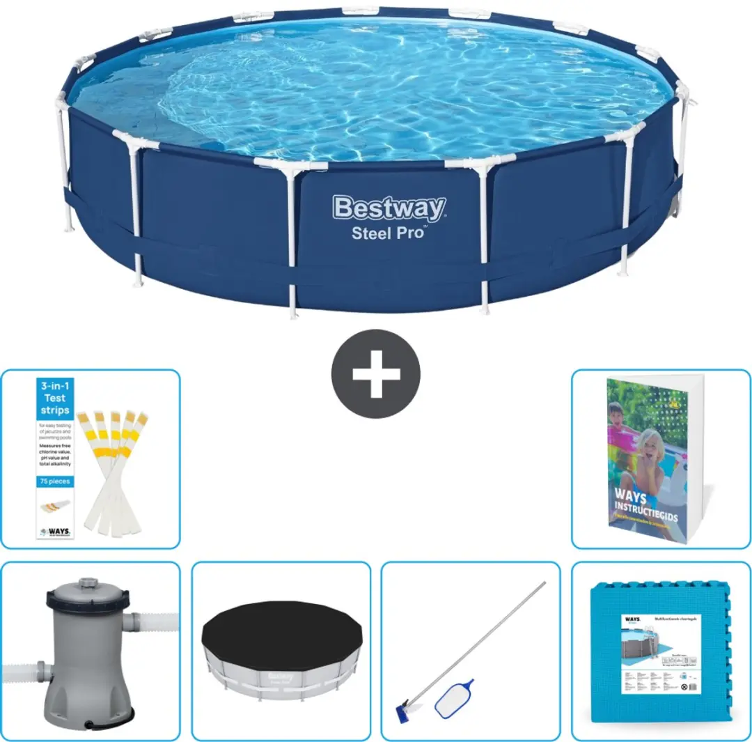 Bestway Steel Pro Zwembad 396x84cm Blauw