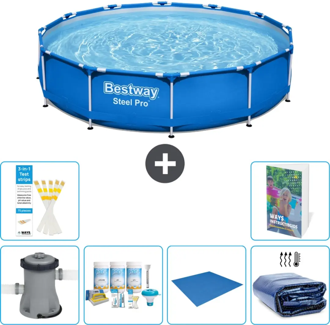 Bestway Steel Pro Zwembad 366x76cm Blauw