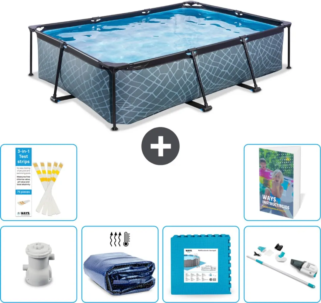 EXIT Toys Stone Frame Zwembad 300x200x65cm