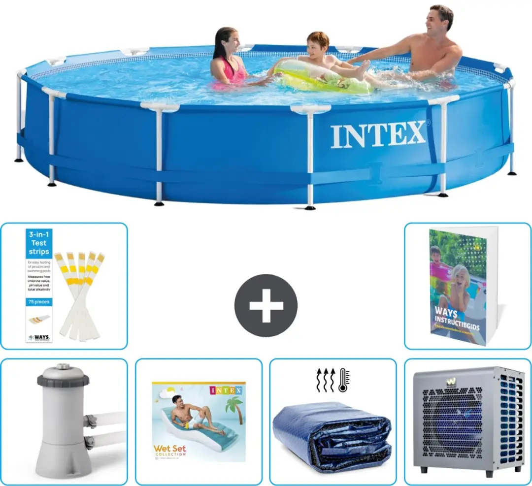 Intex 28212GN-Blauw Rond Frame Zwembad 366x76cm