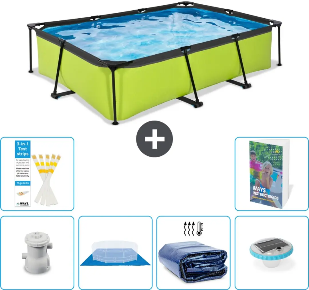 EXIT Toys Lime Frame Zwembad 300x200x65cm