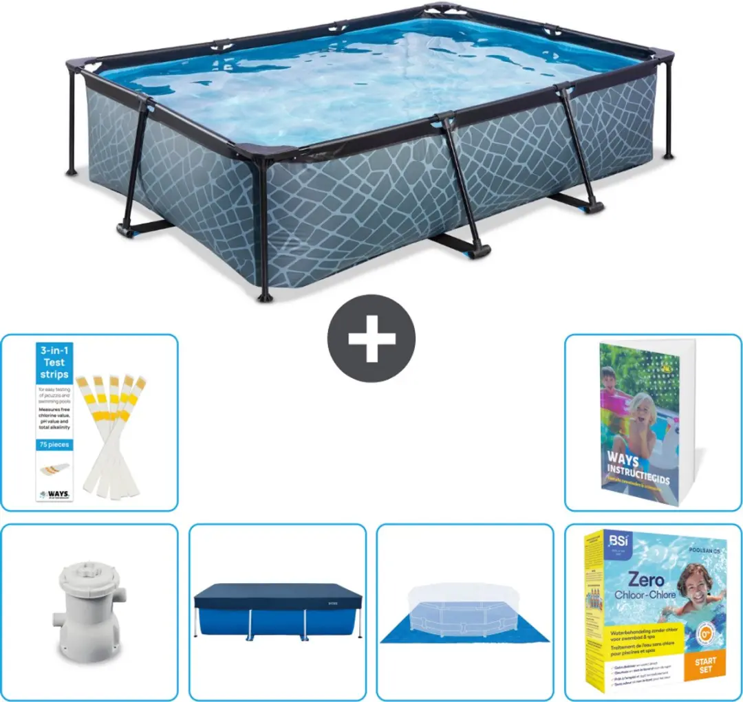 EXIT Toys Stone Frame Zwembad 300x200x65cm