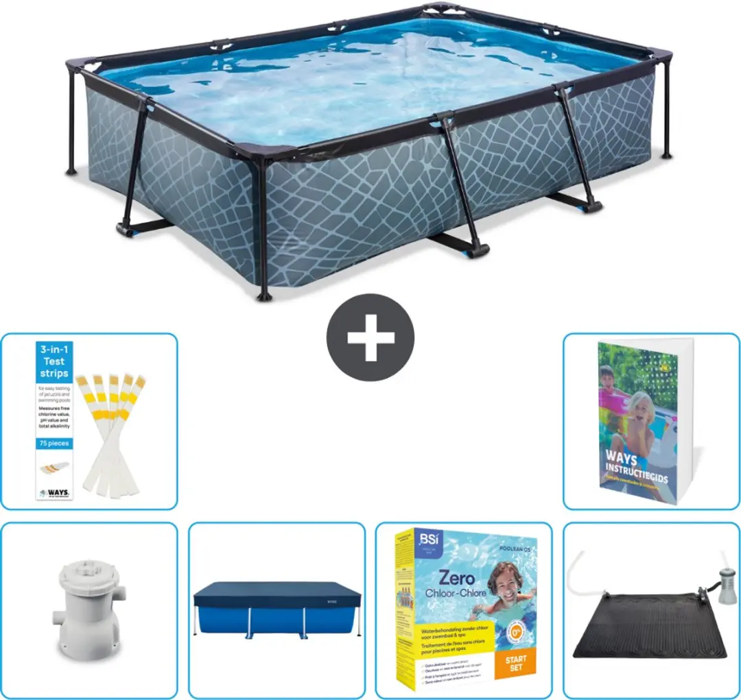 EXIT Toys Stone Frame Zwembad 300x200x65cm