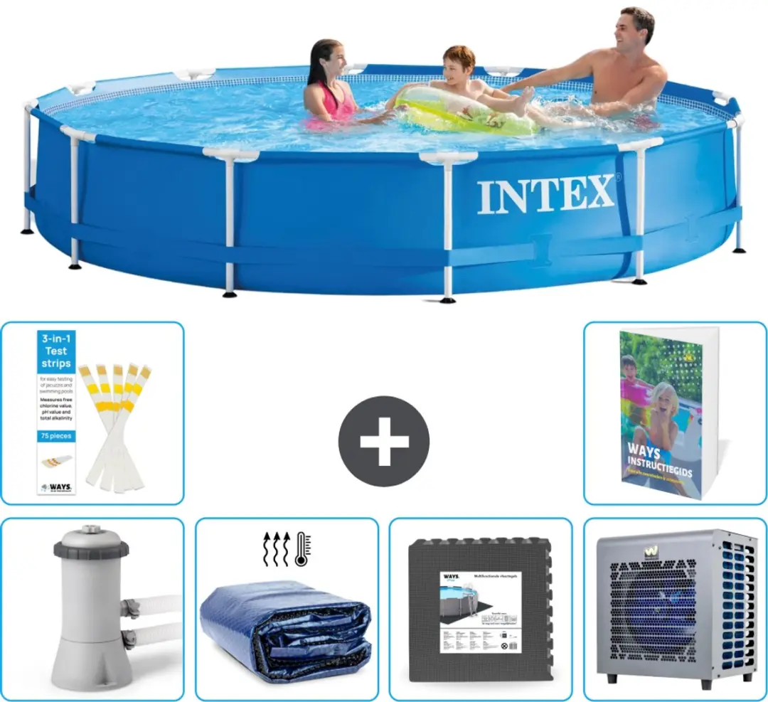 Intex 28212GN-Blauw Rond Frame Zwembad 366x76cm