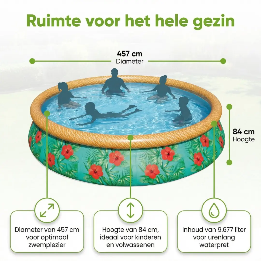Bestway Paradijsprint Zwembad 457x84cm - 7-delig