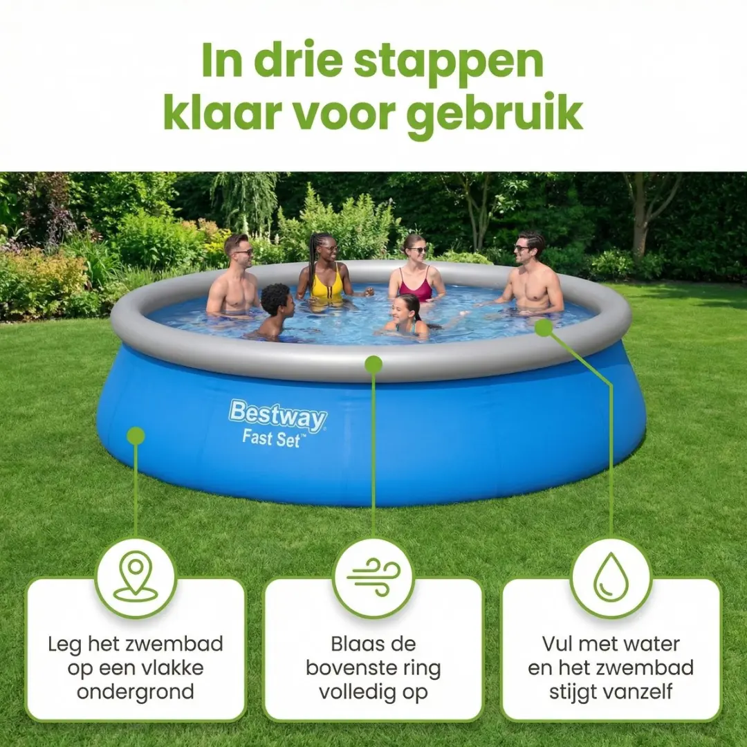 Bestway Fast Set Zwembad 457x122cm - 8-delig - Blauw