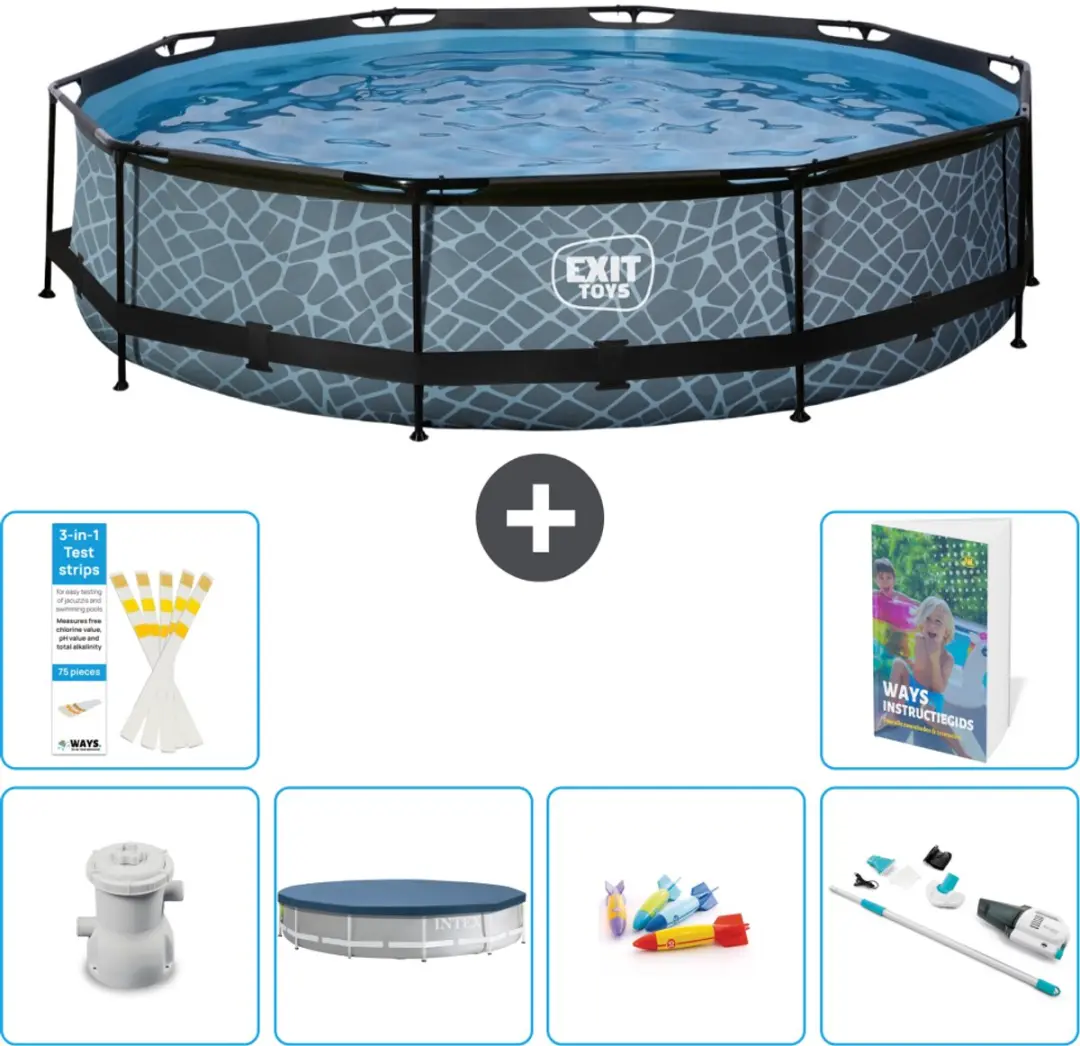 EXIT Toys Rond Stone Frame Zwembad 360x76cm