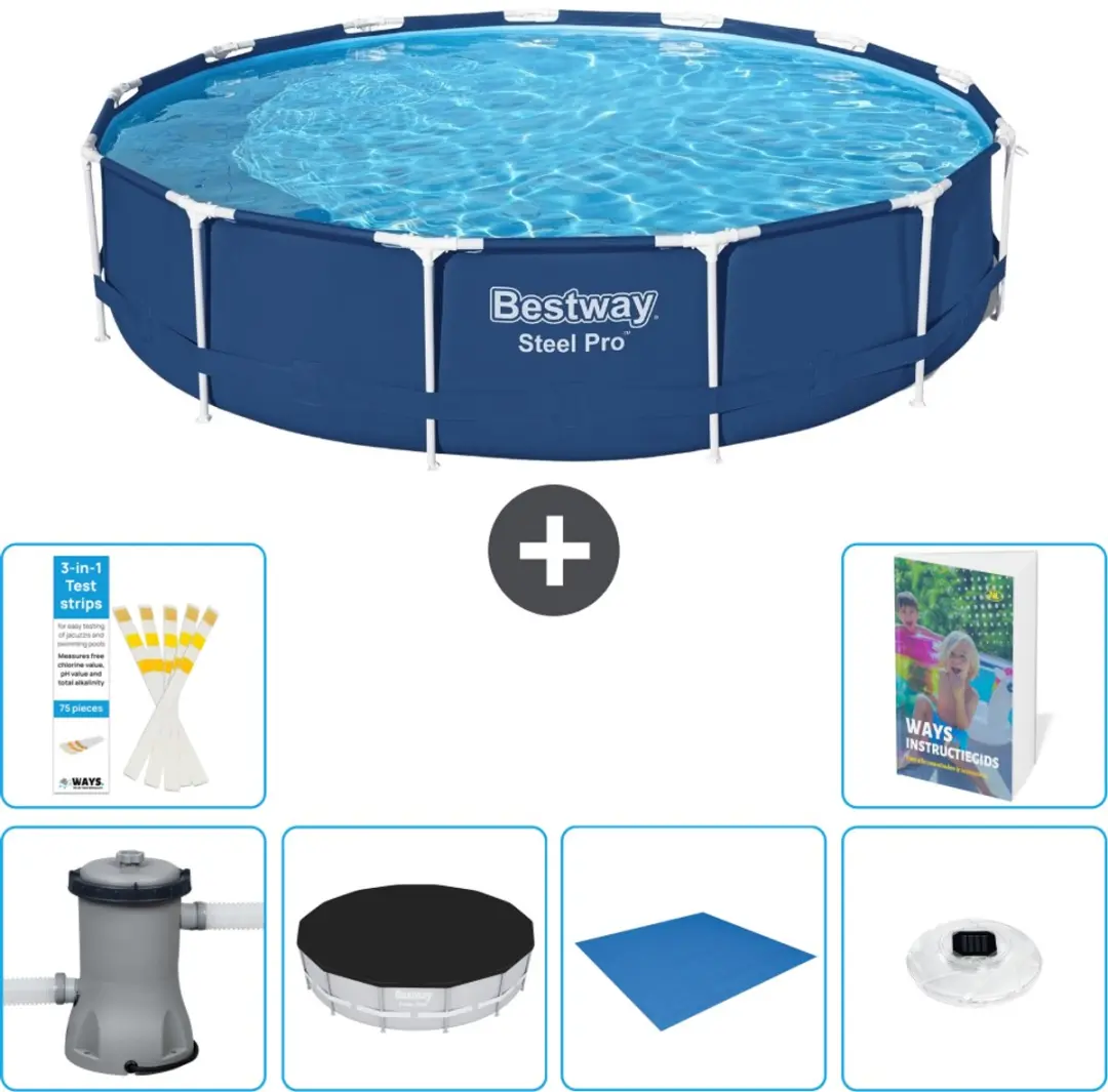 Bestway Steel Pro Zwembad 396x84cm Blauw