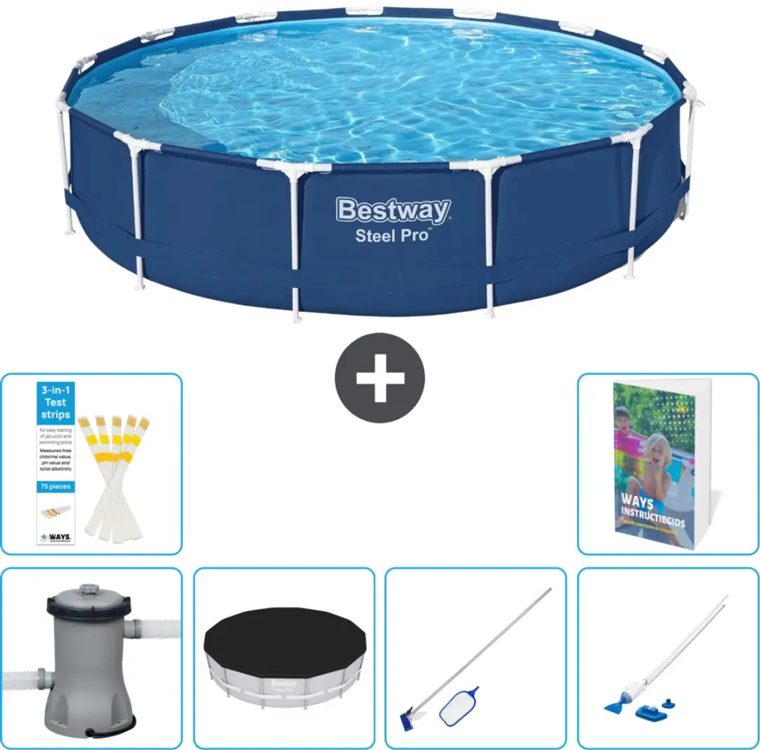 Bestway Steel Pro Zwembad 396x84cm Blauw