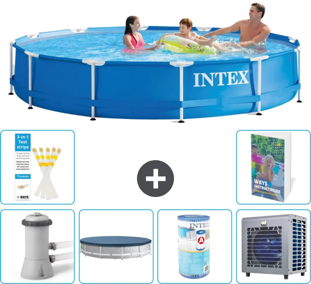 Intex 28212GN-Blauw Rond Frame Zwembad 366x76cm