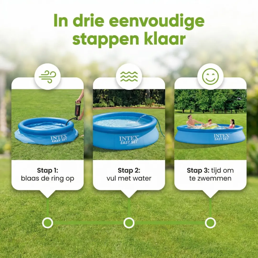 Intex Easy Set Zwembad 305x61cm - Blauw - 7-delig