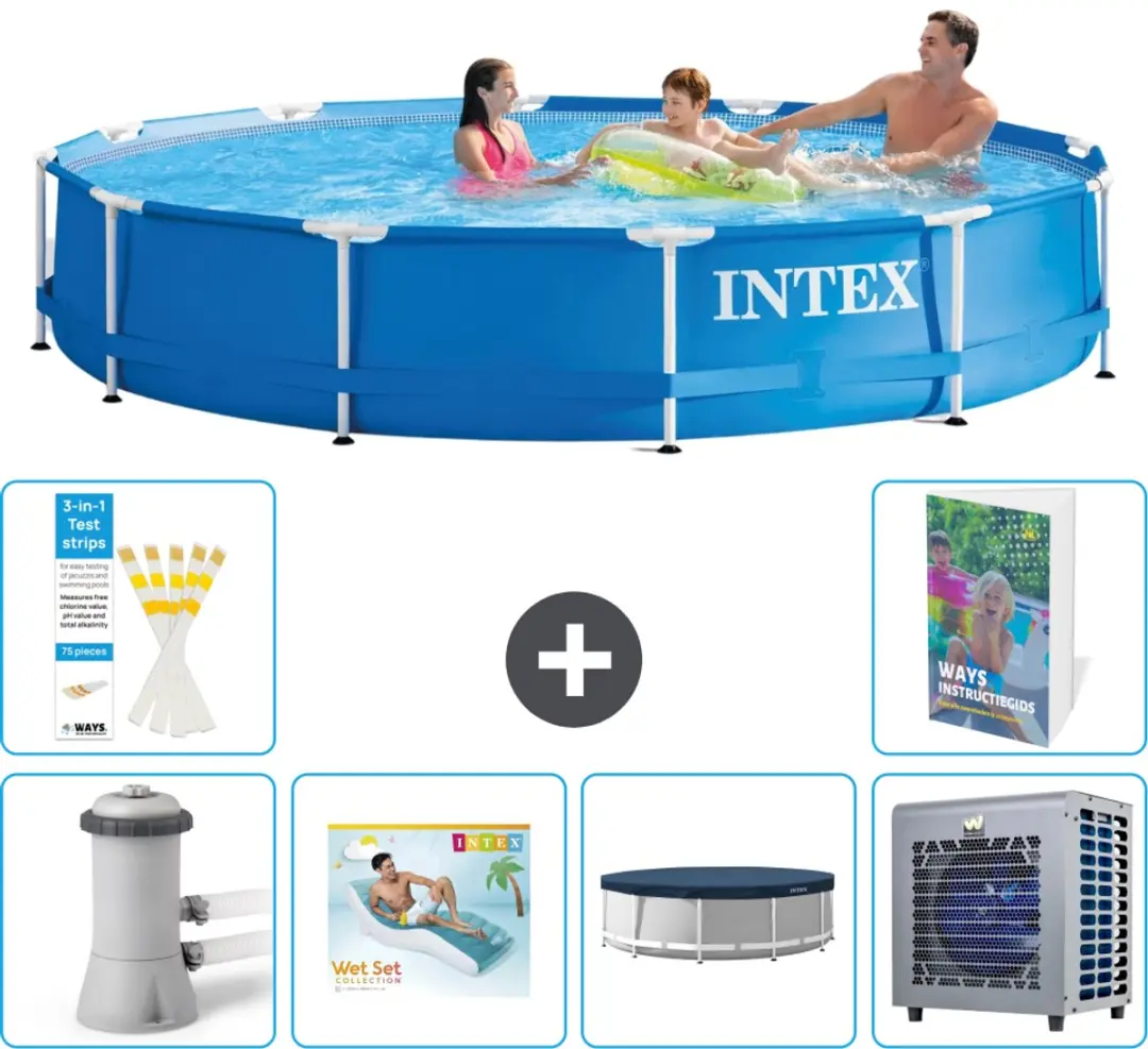 Intex 28212GN-Blauw Rond Frame Zwembad 366x76cm