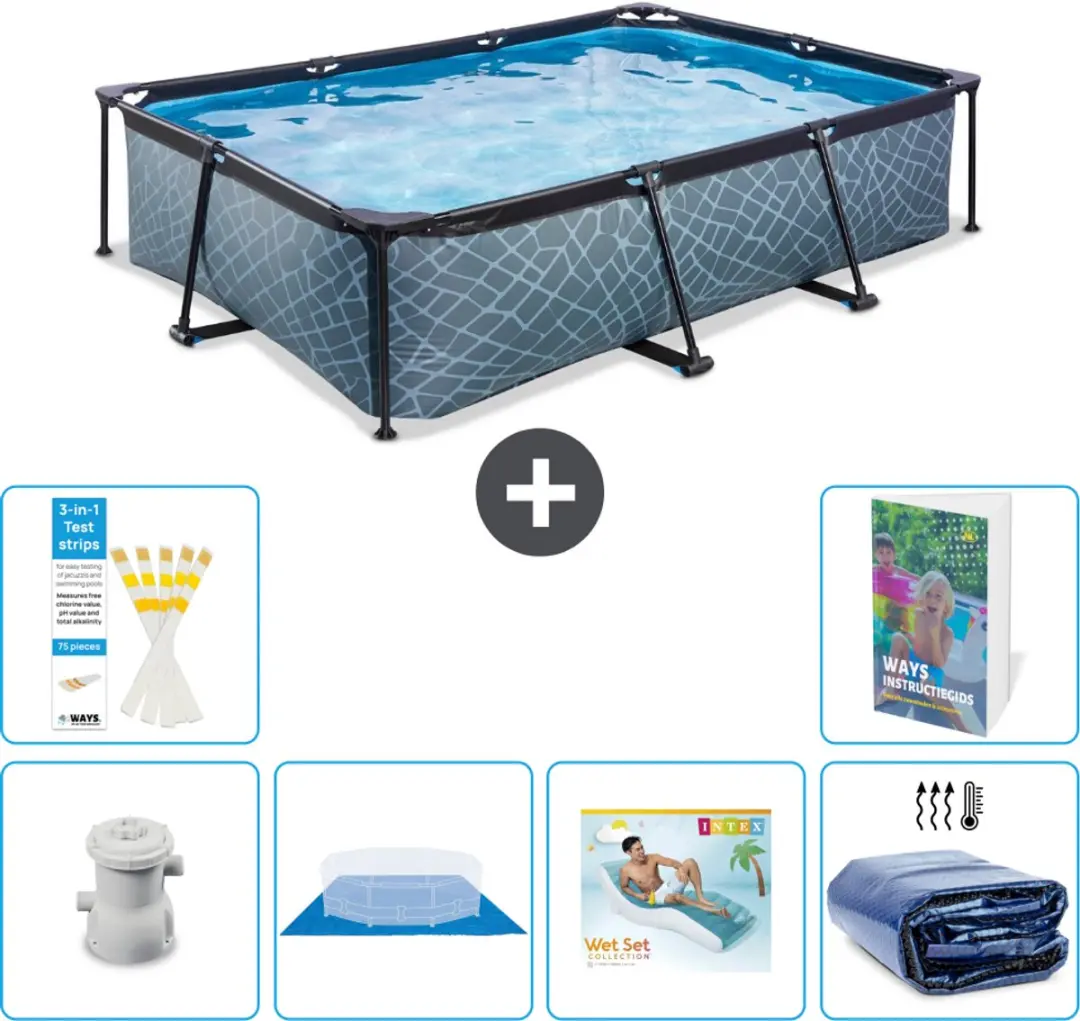 EXIT Toys Stone Frame Zwembad 300x200x65cm