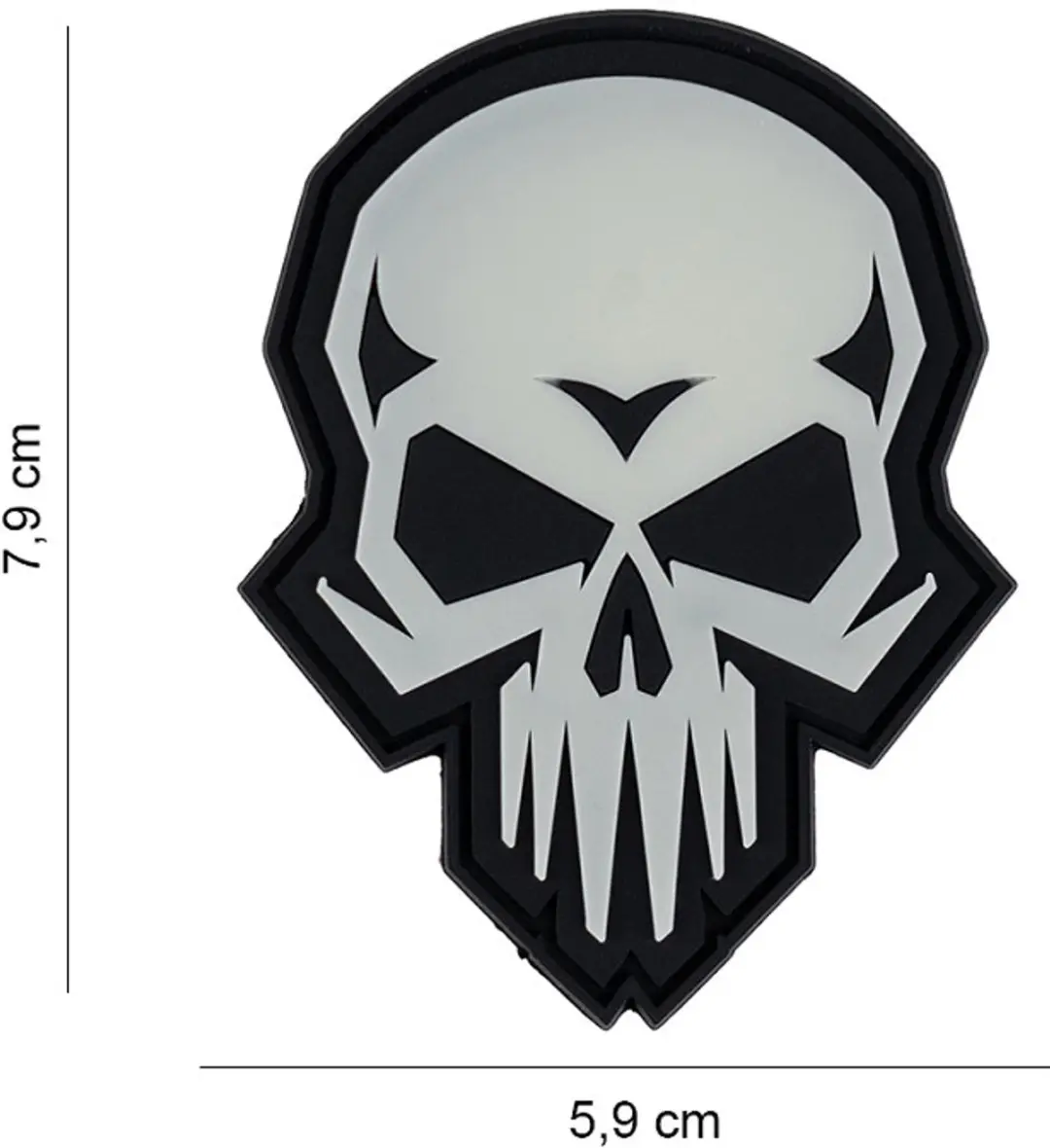 101 inc Embleem 3D Psycho Skull Glow-in-the-Dark