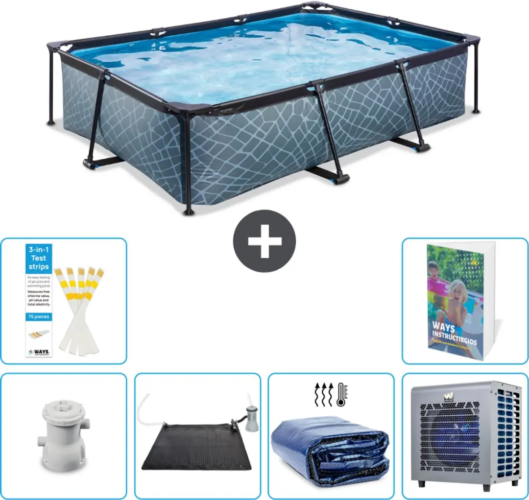 EXIT Toys Stone Frame Zwembad 300x200x65cm
