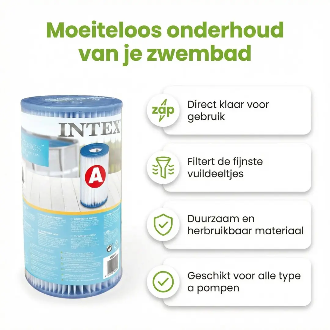 Intex 28212GN-Blauw Rond Frame Zwembad 366x76cm - Blauw - 7-delig