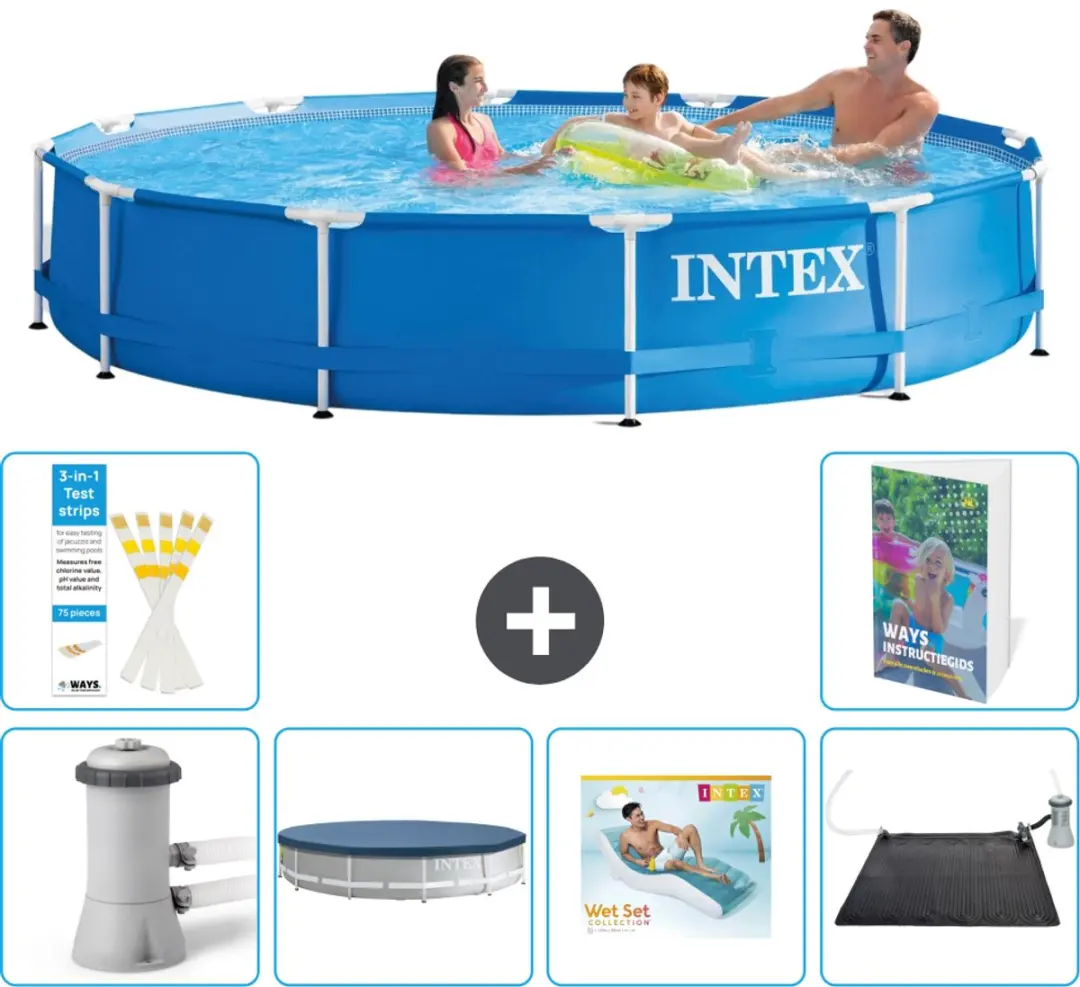 Intex 28212GN-Blauw Rond Frame Zwembad 366x76cm
