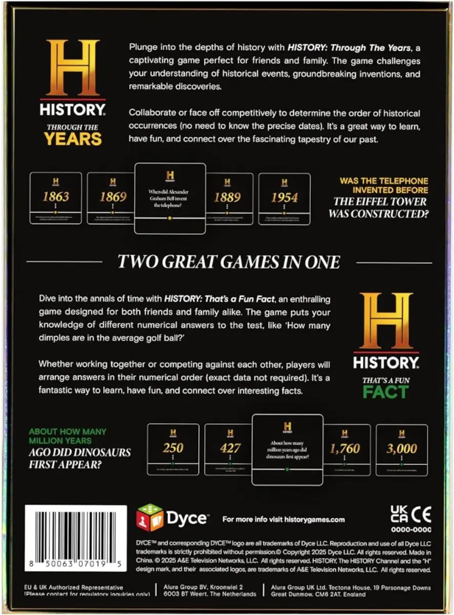 Dyce Games History Trivia Through The Years Kaartspel - 3-10 Spelers