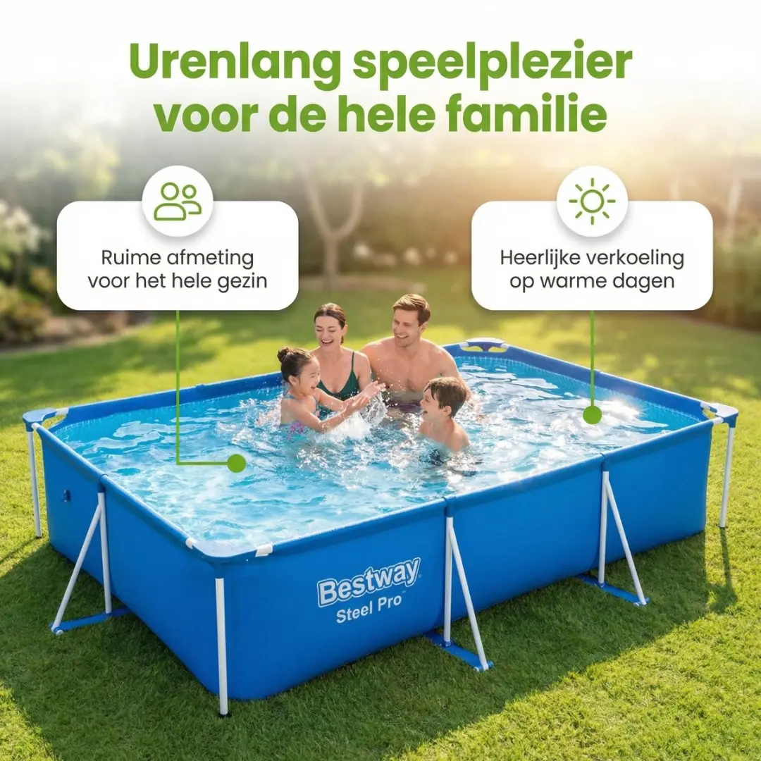 Bestway Steel Pro Zwembad 300x201x66cm - Blauw - 7-delig
