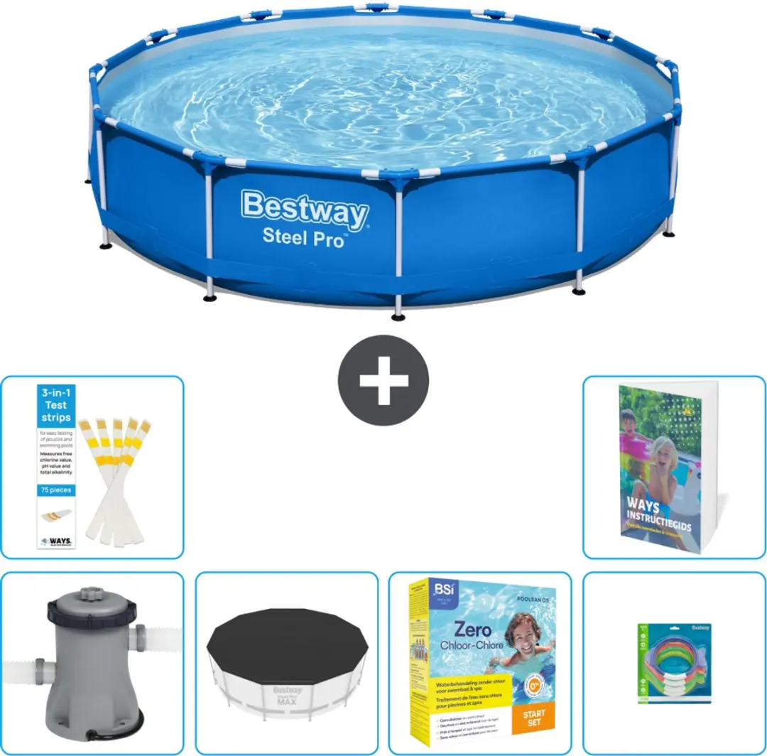 Bestway Steel Pro Zwembad 366x76cm Blauw