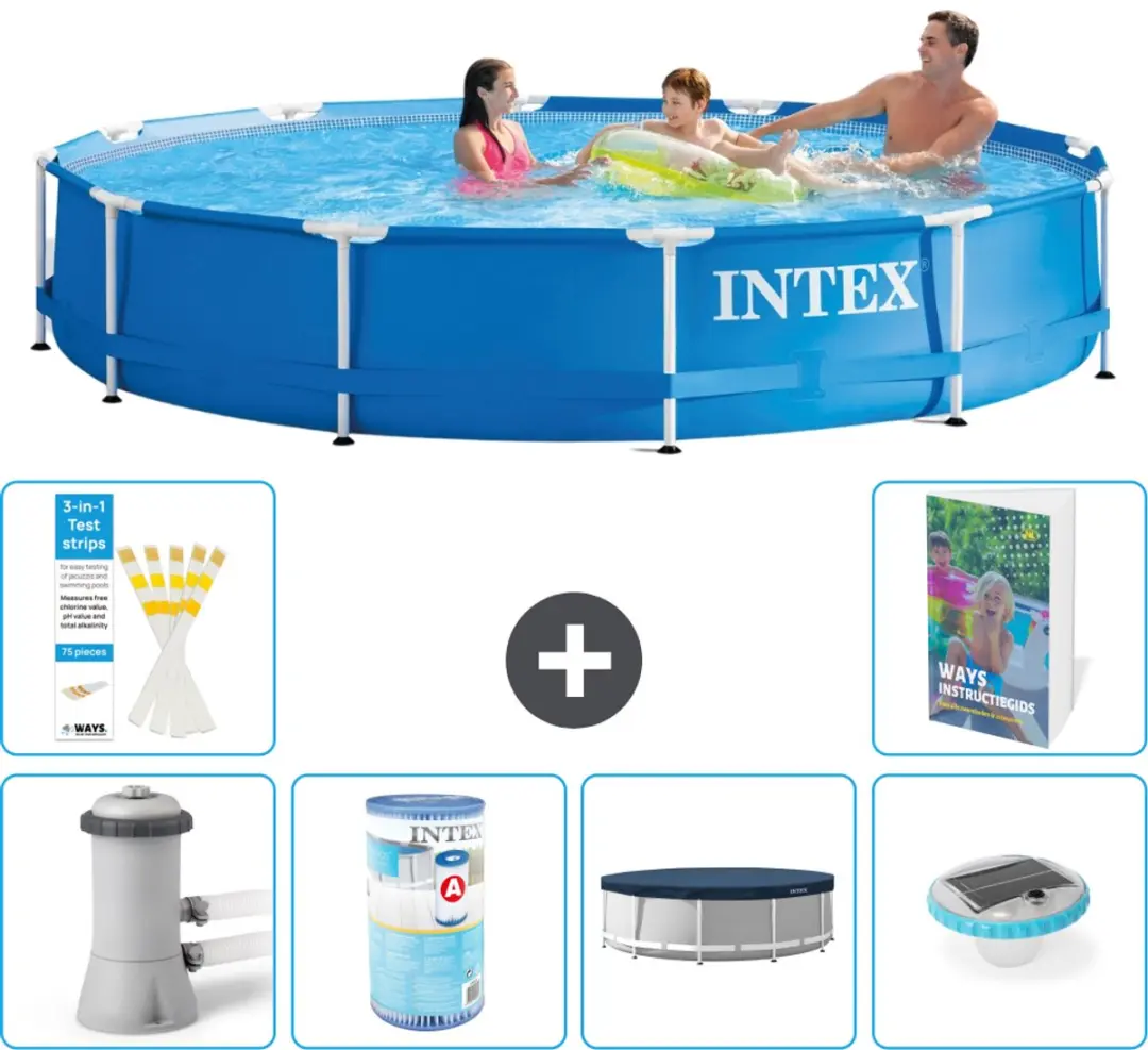 Intex 28212GN-Blauw Rond Frame Zwembad 366x76cm