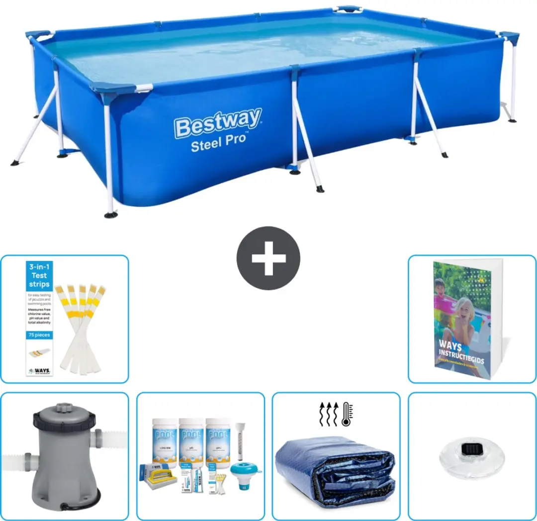 Bestway Steel Pro Zwembad 300x201x66cm Blauw