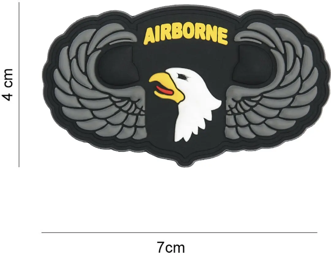 101 Inc Embleem 3D PVC 101st Airborne Zilveren Wings