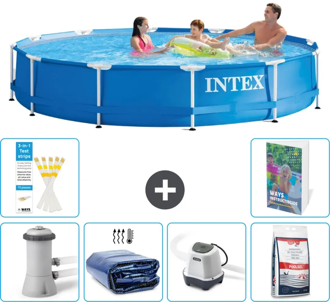 Intex 28212GN-Blauw Rond Frame Zwembad 366x76cm