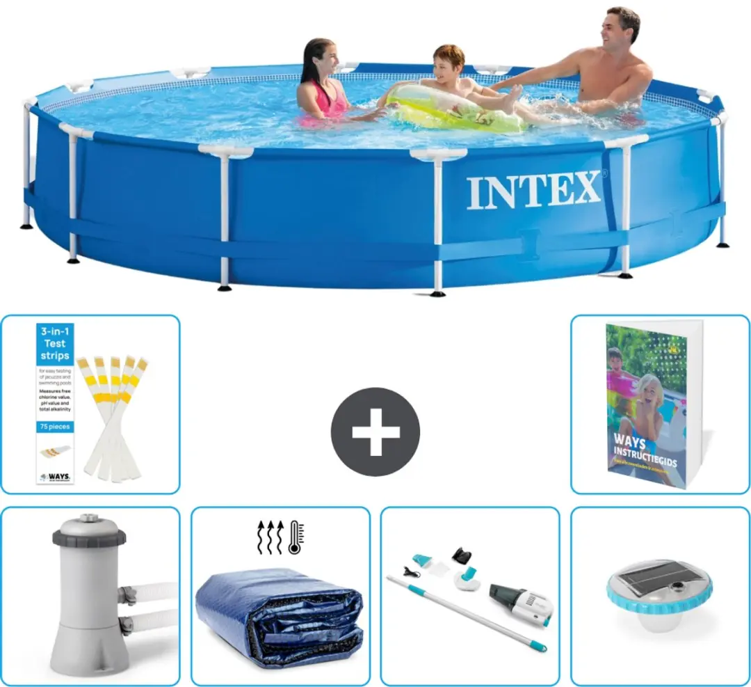 Intex 28212GN-Blauw Rond Frame Zwembad 366x76cm