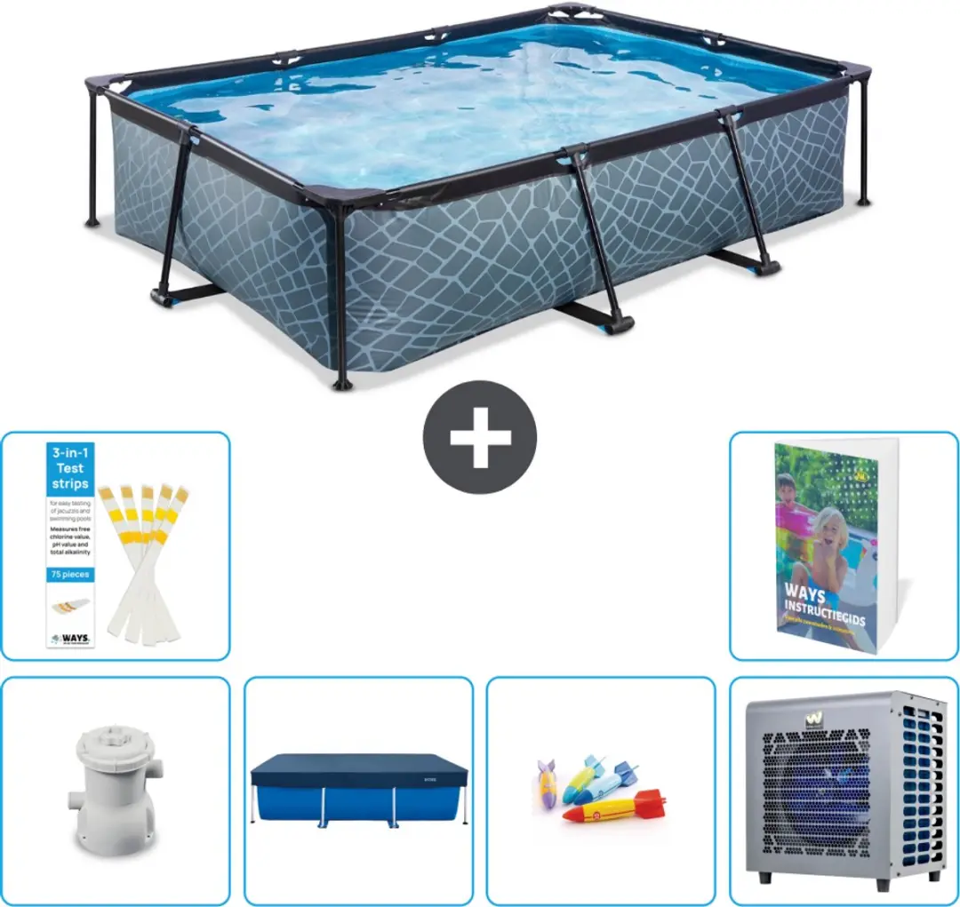 EXIT Toys Stone Frame Zwembad 300x200x65cm