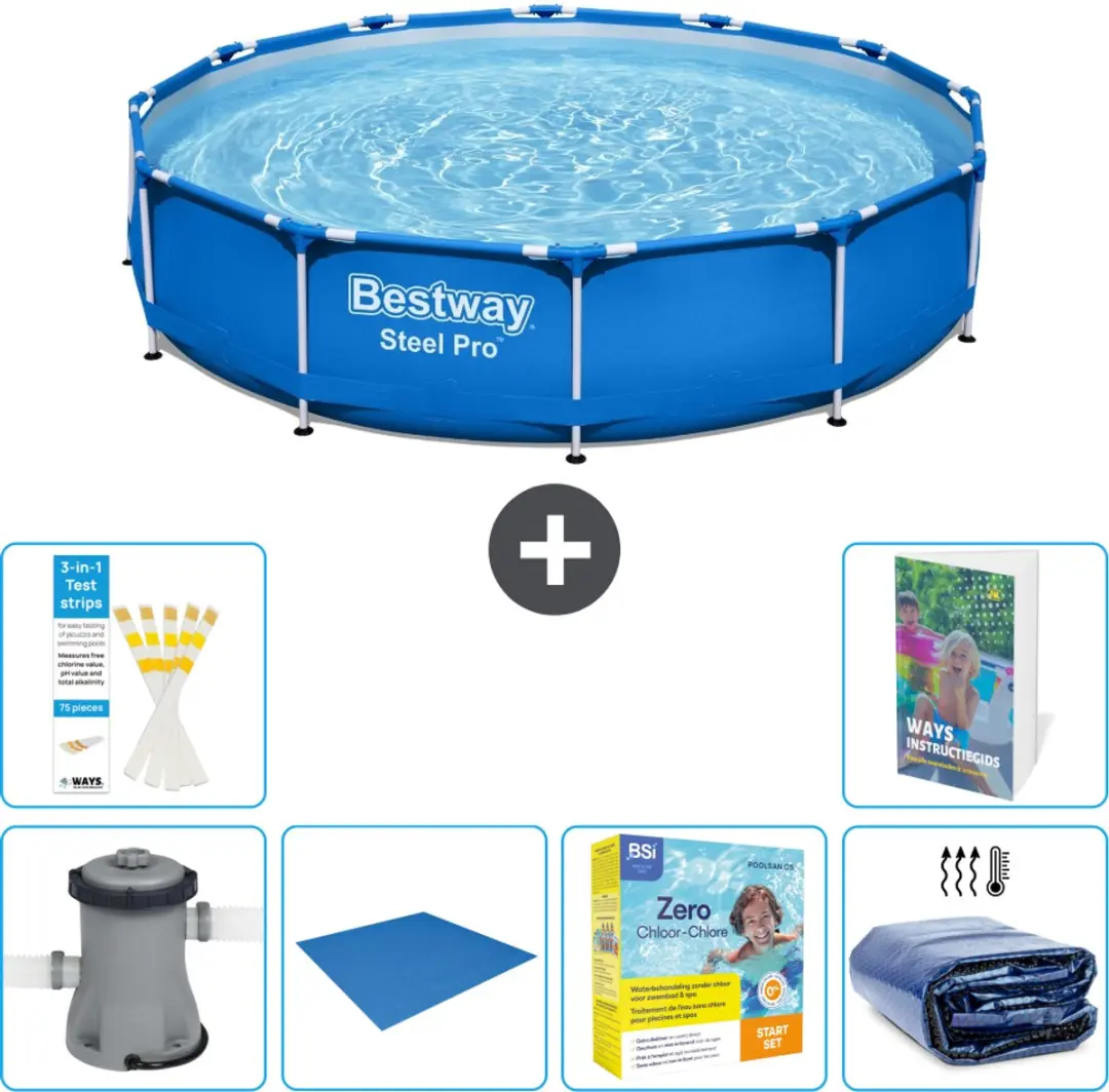Bestway Steel Pro Zwembad 366x76cm Blauw