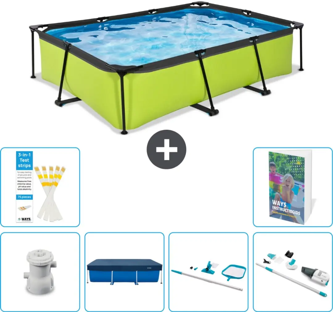 EXIT Toys Lime Frame Zwembad 300x200x65cm