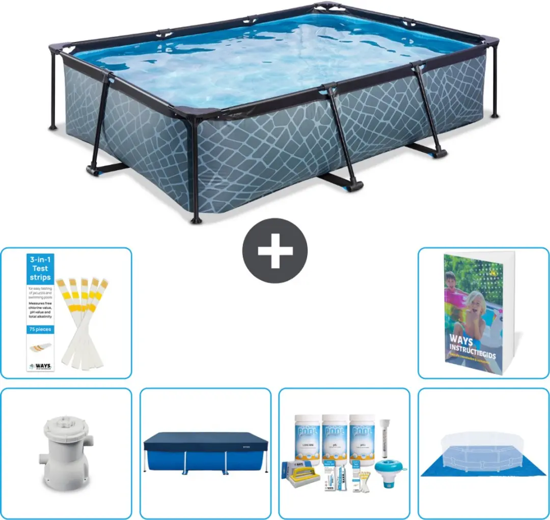 EXIT Toys Stone Frame Zwembad 300x200x65cm