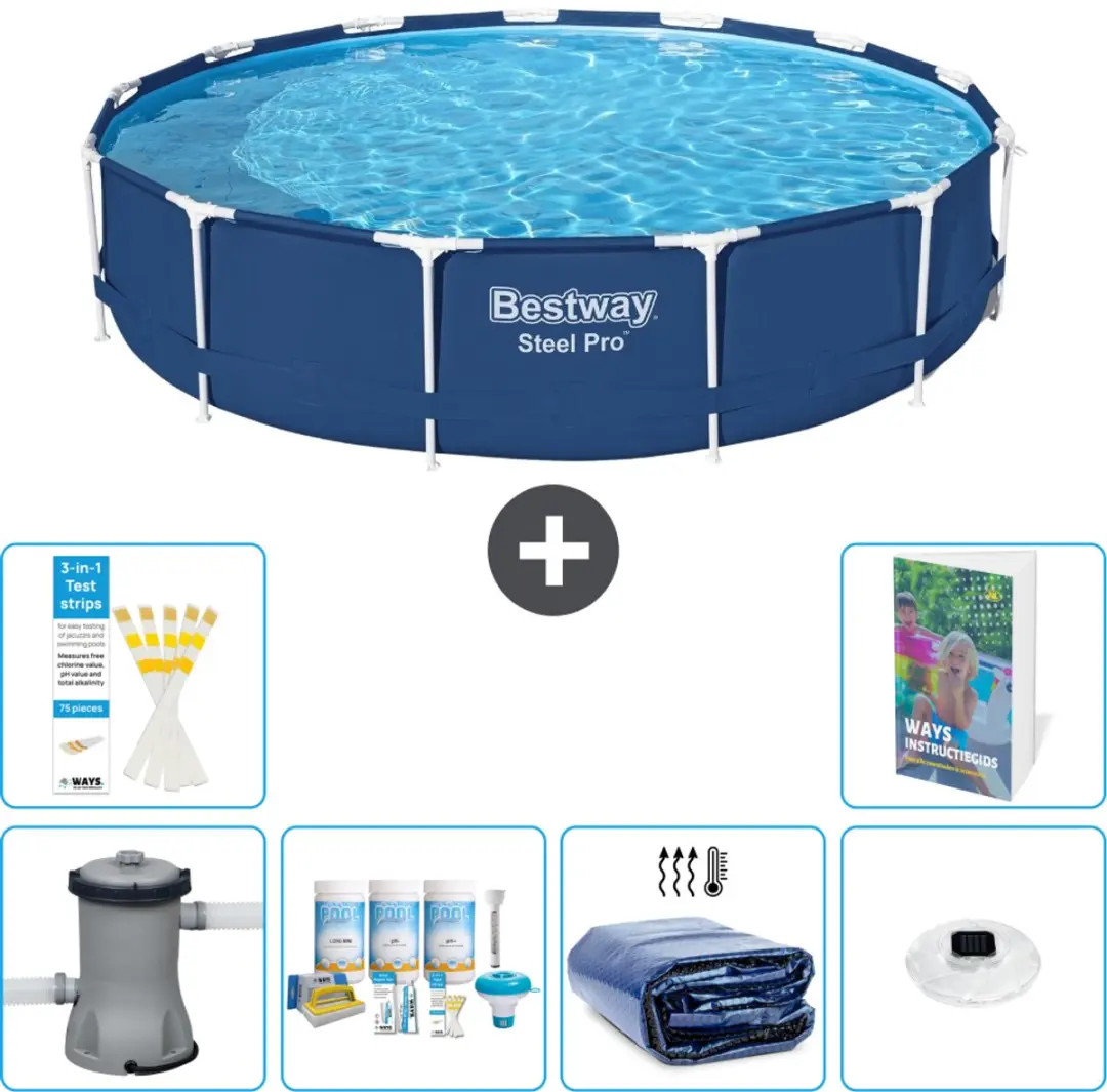 Bestway Steel Pro Zwembad 396x84cm Blauw