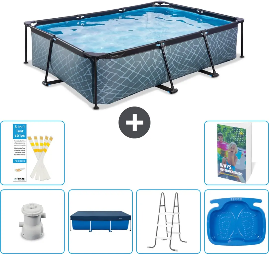 EXIT Toys Stone Frame Zwembad 300x200x65cm