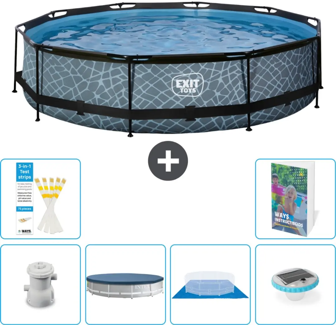 EXIT Toys Rond Stone Frame Zwembad 360x76cm