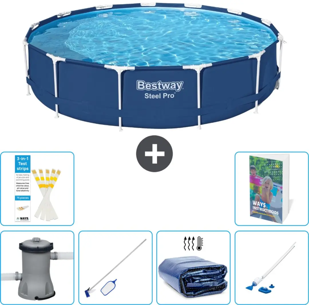 Bestway Steel Pro Zwembad 396x84cm Blauw