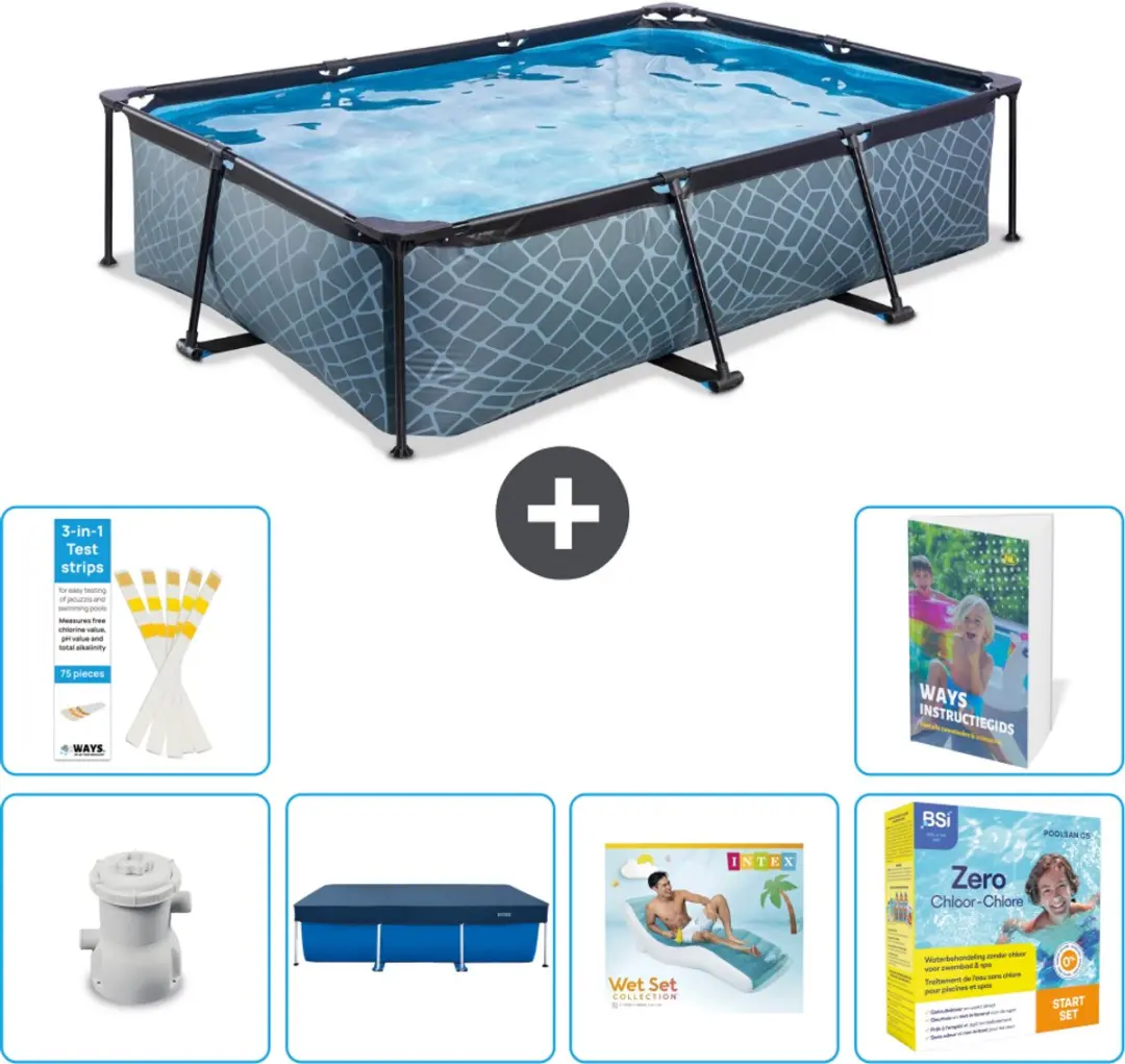 EXIT Toys Stone Frame Zwembad 300x200x65cm