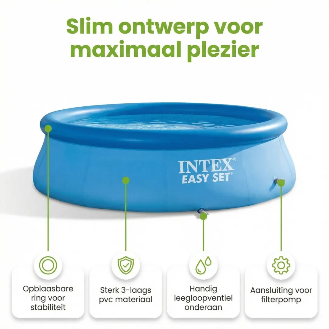 Intex Easy Set Zwembad 305x61cm - Blauw - 7-delig