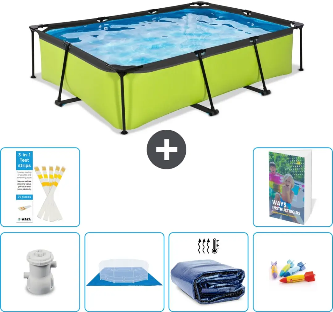 EXIT Toys Lime Frame Zwembad 300x200x65cm