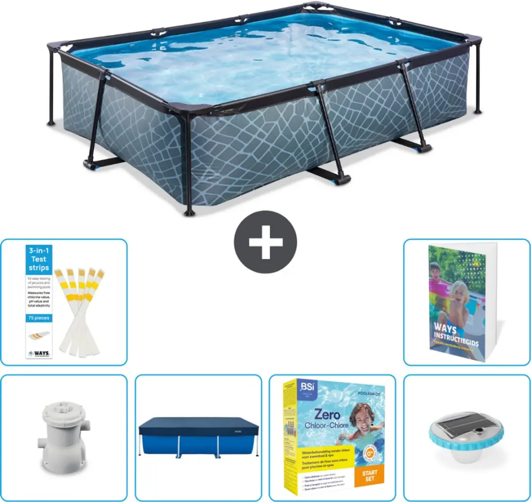 EXIT Toys Stone Frame Zwembad 300x200x65cm