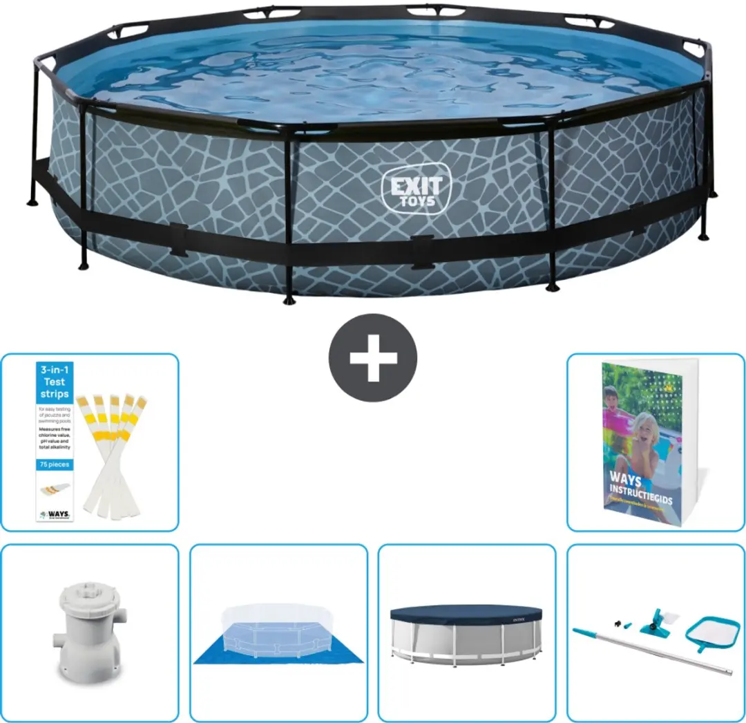 EXIT Toys Rond Stone Frame Zwembad 360x76cm
