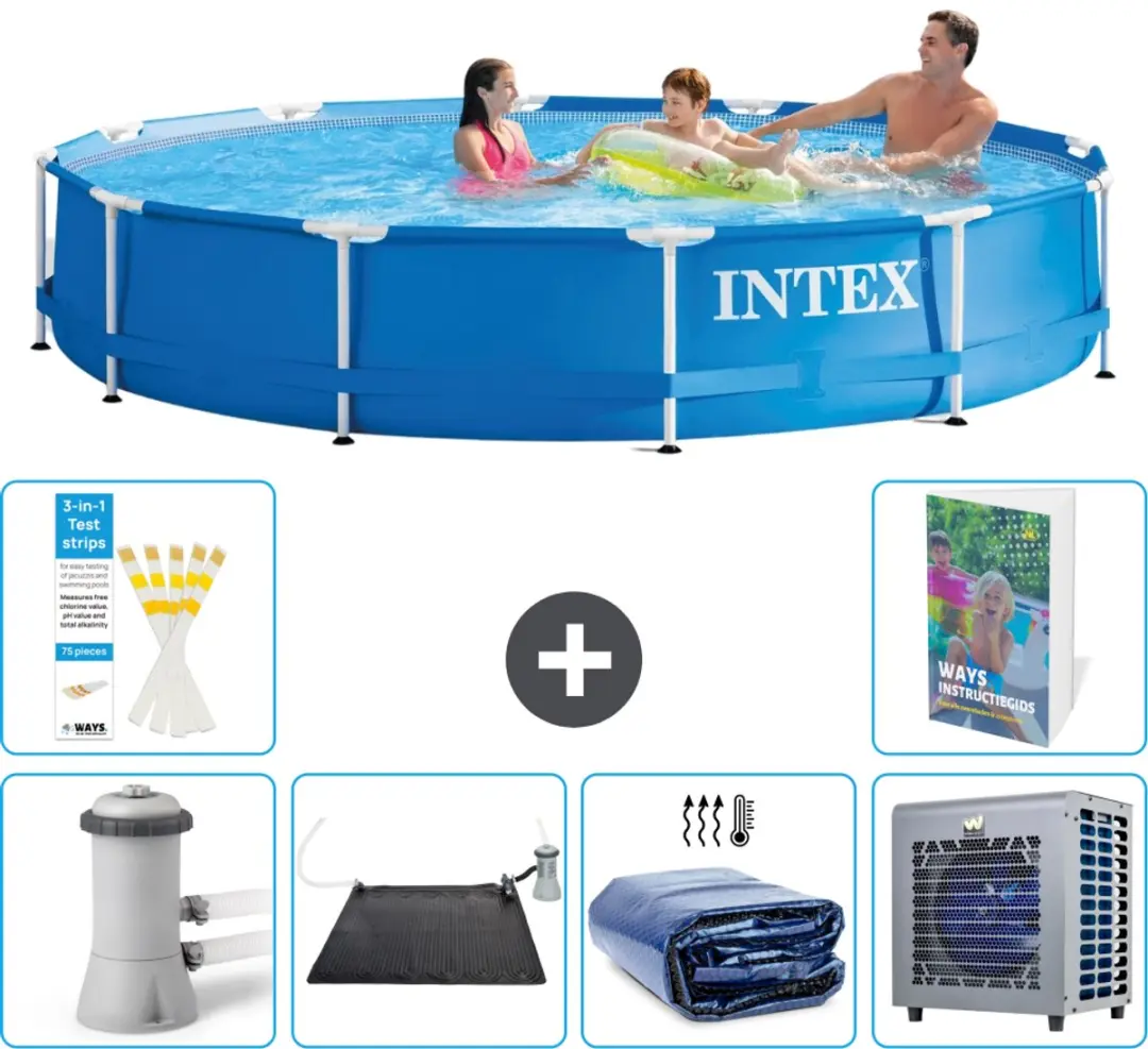 Intex 28212GN-Blauw Rond Frame Zwembad 366x76cm