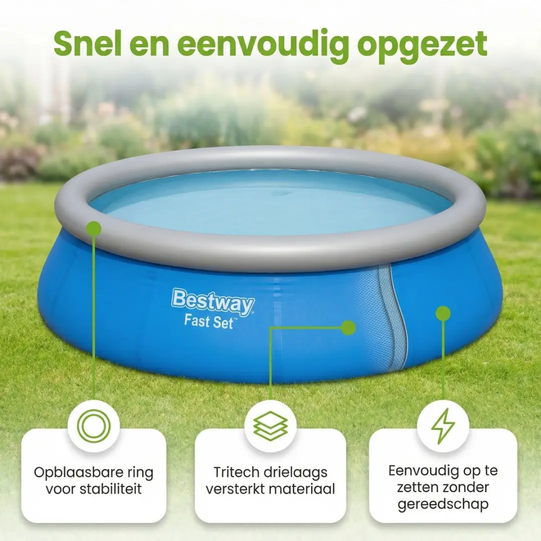Bestway Fast Set Zwembad 457x122cm - 8-delig - Blauw