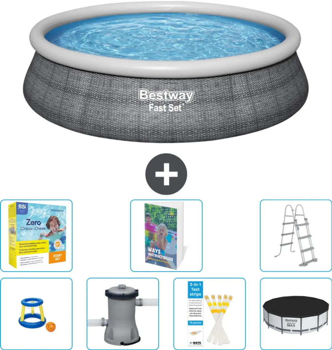 Bestway Rond Opblaaszwembad 457cm Fast Set